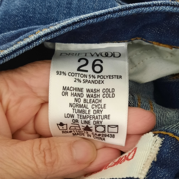 Driftwood Jackie Skinny Embroidered Jeans Mid Rise Stretch Womens Size 26W 28L - Picture 10 of 13